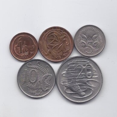 AUSTRALIA 1981 m. 5 monetų rinkinys