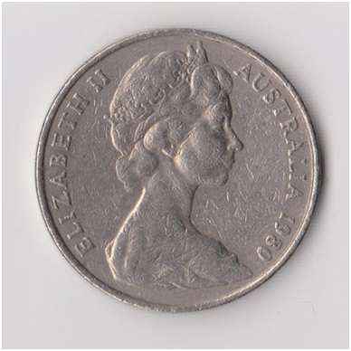AUSTRALIJA 20 CENTS 1980 KM # 66 VF 1