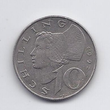 AUSTRIJA 10 SCHILLING 1992 KM # 2918 XF