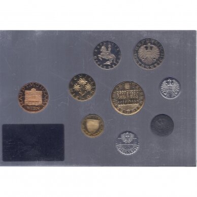 AUSTRIA 1981 m. official bank proof coins set 1