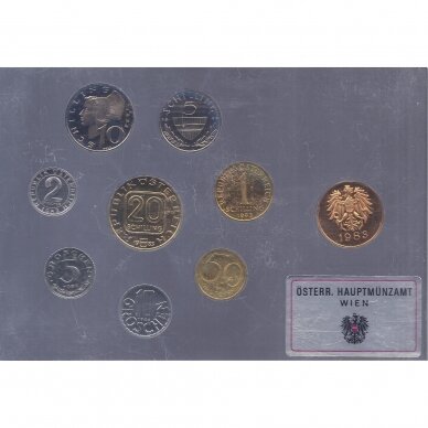 AUSTRIJA 1983 m. oficialus bankinis proof monetų rinkinys