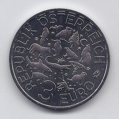 AUSTRIA 3 EURO 2017 KM #  3263 UNC Crocodile 1