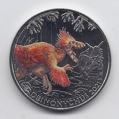 AUSTRIA 3 EURO 2021 KM # 3323 UNC Deinonychus