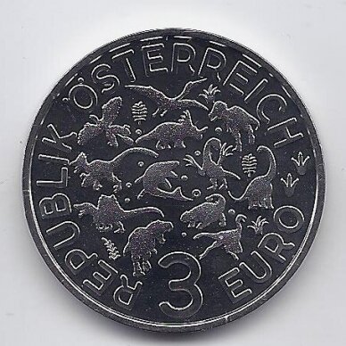 AUSTRIA 3 EURO 2021 KM # 3323 UNC Deinonychus 1