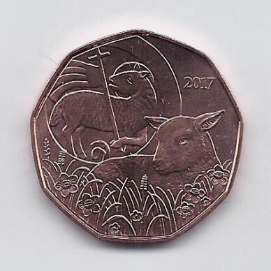 AUSTRIA 5 EURO 2017 KM # 3266 UNC Easter Lamb