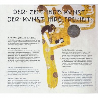 AUSTRIA 50 SCHILLING 1997 KM # 3044 UNC Wiener Secession (in a folder) 1