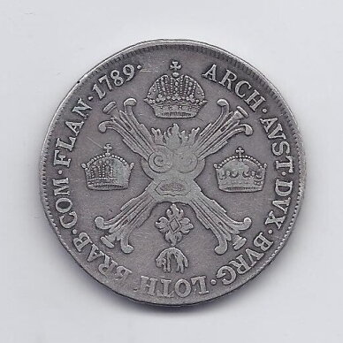 AUSTRIJOS NYDERLANDAI 1/2 KRONENTHALER 1789 A KM # 61 VF