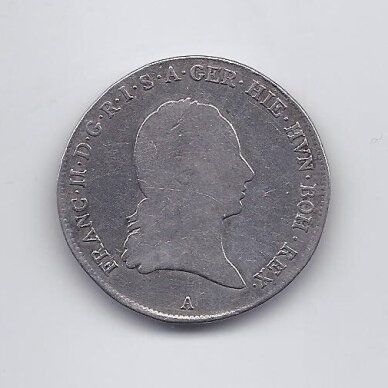 AUSTRIJOS NYDERLANDAI 1/4 KRONENTHALER 1793 A KM # 60 VF 1