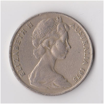 AUSTRALIJA 20 CENTS 1975 KM # 66 VF 1