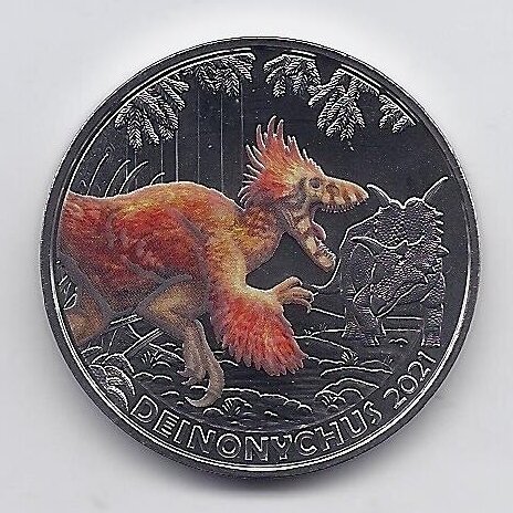AUSTRIA 3 EURO 2021 KM # 3323 UNC Deinonychus