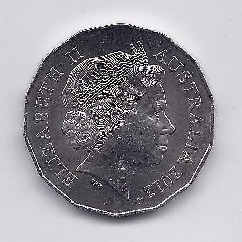 AUSTRALIJA 50 CENTS 2012 KM # 2020 UNC Drakono metai 1