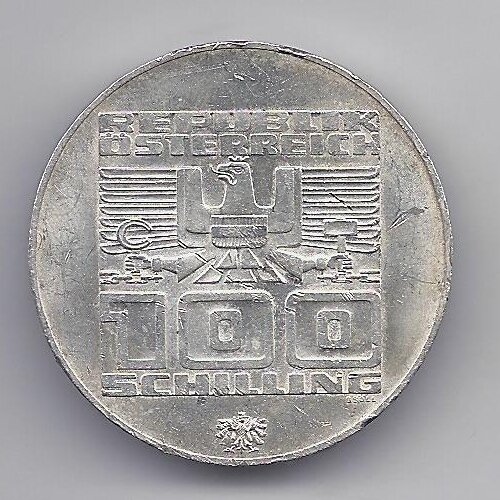 AUSTRIJA 100 SCHILLING 1976 KM # 2928 XF Insbrukas 1