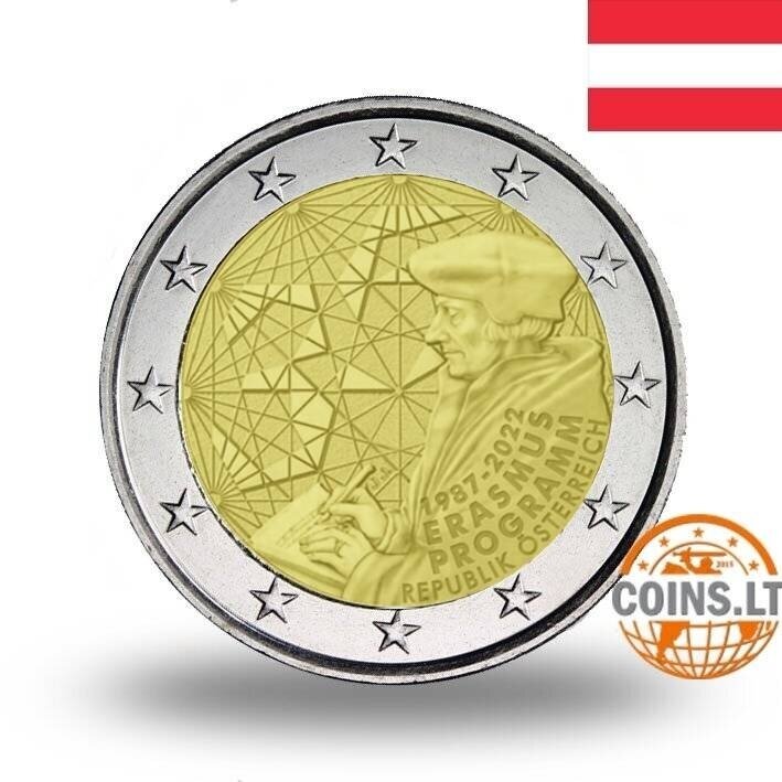 AUSTRIA 2 EURO 2022 35th ANNIVERSARY OF ERASMUS PROGRAMME