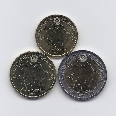 AZERBAIDŽANAS 2021 m. 3 monetų rinkinys 1
