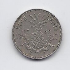 BAHAMOS 5 CENTS 1969 KM # 3 VF