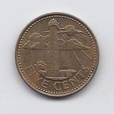 BARBADOS 5 CENTS 1986 KM # 11 VF BARBADOS 5 CENTS 1986 KM # 11 VF