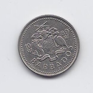BARBADOSAS 10 CENTS 1989 KM # 12 VF 1
