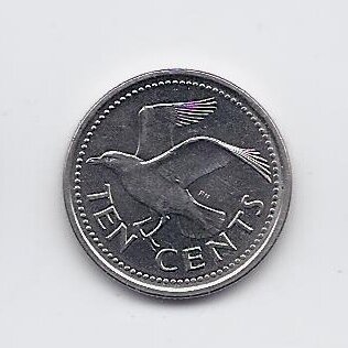 BARBADOSAS 10 CENTS 2008 KM # 12a XF
