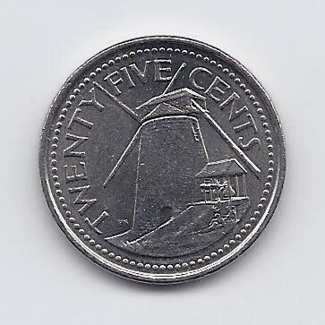BARBADOS 25 CENTS 2008 KM # 13a XF