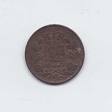 BAVARIJA 1 PFENNING 1871 KM # 856 VF 1