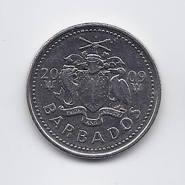 BARBADOS 25 CENTS 2009 KM # 13a XF 1