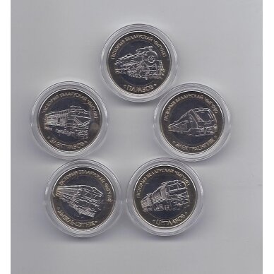 BALTARUSIJA 5 X 2 ROUBLES 2025 KM # new BU Traukiniai