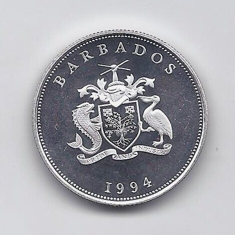 BARBADOSAS 1 DOLLAR 1994 KM # 57 PROOF Karalienė Elžbieta 1
