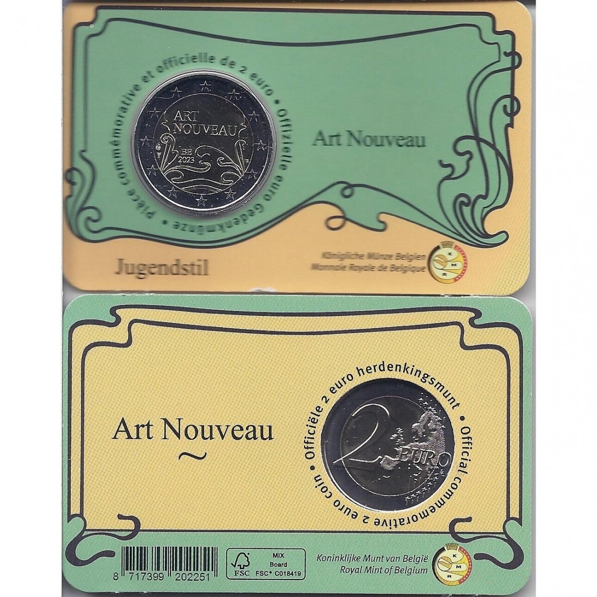 BELGIJA 2 EURAI 2023 ART NOUVEAU - MODERNAS ( KORTELĖJE ) 1