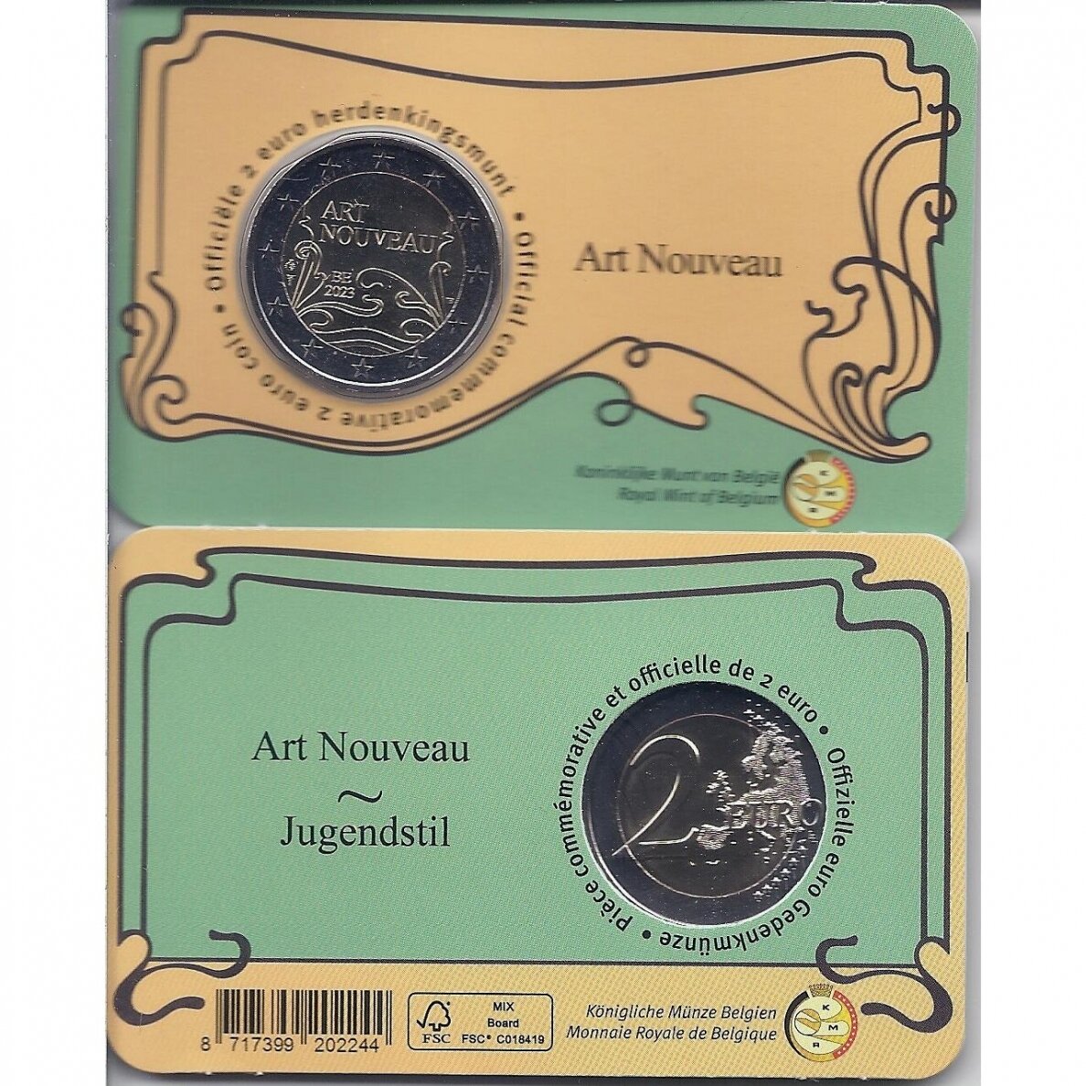 BELGIJA 2 EURAI 2023 ART NOUVEAU - MODERNAS ( KORTELĖJE )