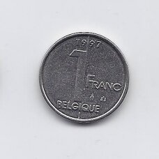 BELGIJA 1 FRANC 1997 KM # 187 XF