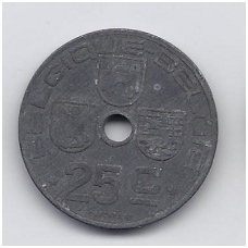 BELGIJA 25 CENTIMES 1943 KM # 131 VF