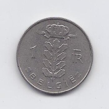 BELGIJA 1 FRANC 1967 KM # 143 VF