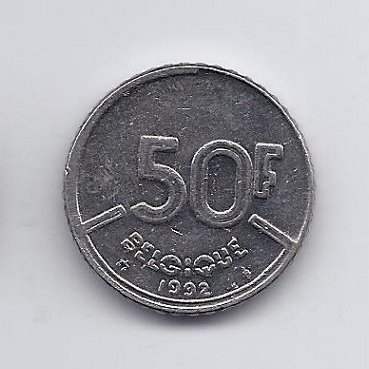 BELGIUM 50 FRANCS 1992 KM # 168 VF