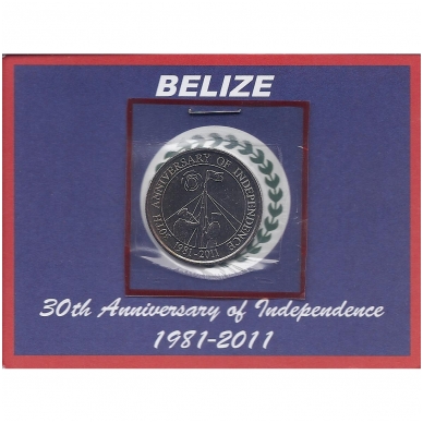 BELIZAS 2 DOLLARS 2011 KM # 139 UNC 30 m. Nepriklausomybei