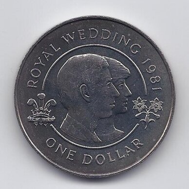 BERMUDA 1 DOLLAR 1981 KM # 28 AU Royal wedding