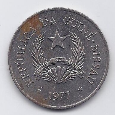 BISSAU GUINEA 20 PESOS 1977 KM # 21 F/VF 1