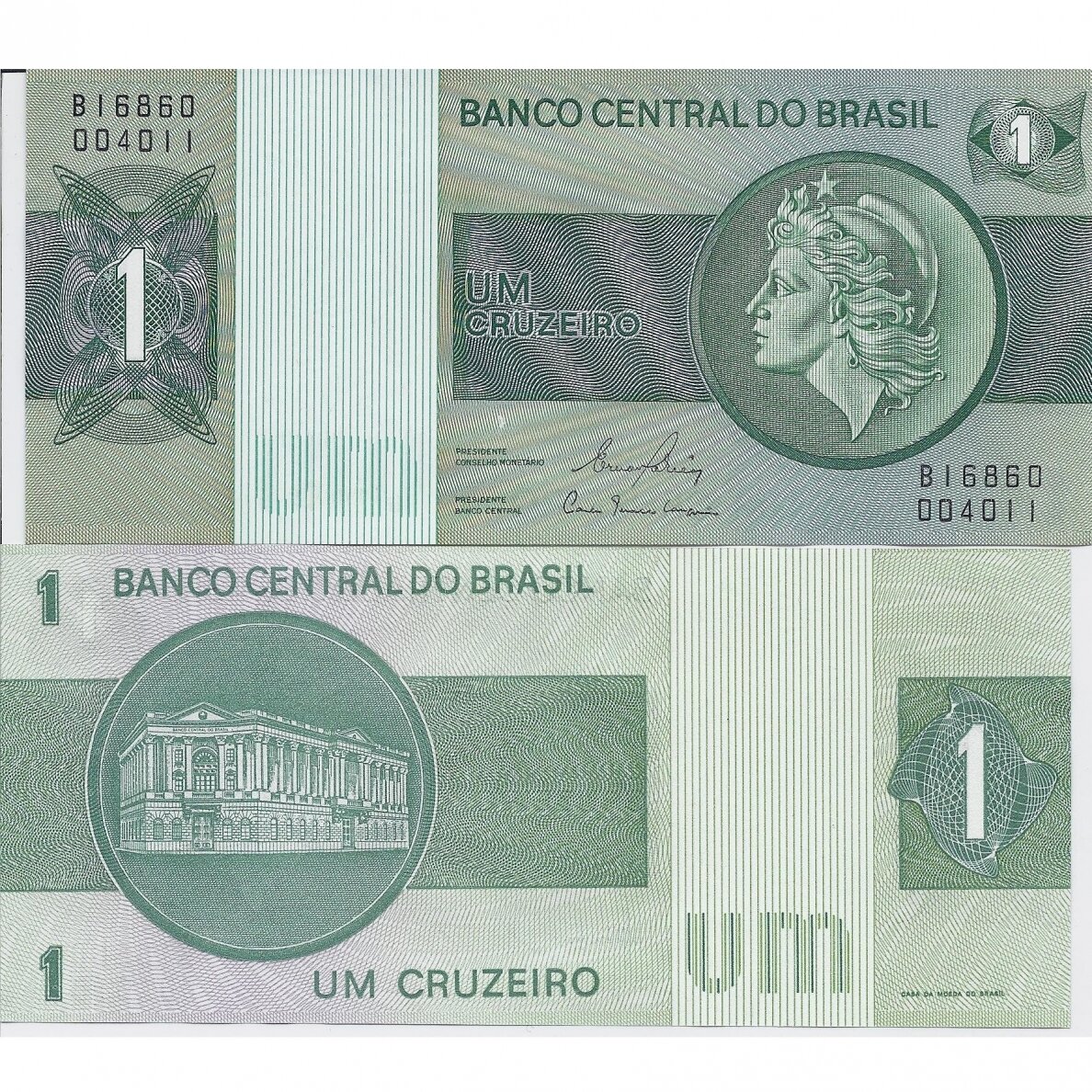 BRAZILIJA 1 CRUZEIRO 1980 (ND) P # 191Ac UNC