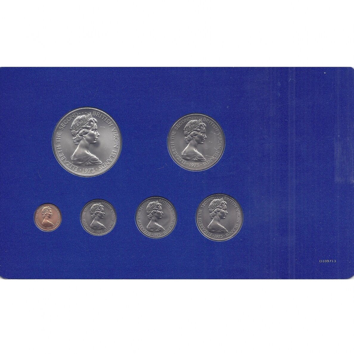 BRITŲ MERGELIŲ SALOS 1973 m. 6 monetų rinkinys 1