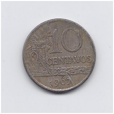 BRAZIL 10 CENTAVOS 1967 KM # 578.1 VF