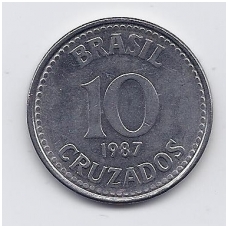 BRAZILIJA 10 CRUZADOS 1987 KM # 607 VF/XF BRAZILIJA 10 CRUZADOS 1987 KM # 607 VF/XF