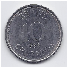 BRAZIL 10 CRUZADOS 1988 KM # 607 VF/XF