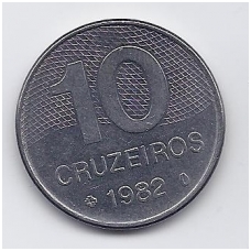 BRAZIL 10 CRUZEIROS 1982 KM # 592.1 VF