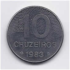 BRAZIL 10 CRUZEIROS 1983 KM # 592.1 VF
