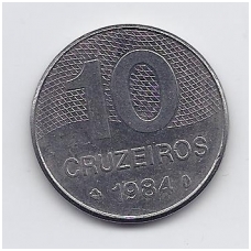 BRAZIL 10 CRUZEIROS 1984 KM # 592.1 VF