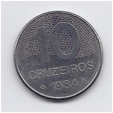 BRAZILIJA 10 CRUZEIROS 1984 KM # 592.1 VF BRAZILIJA 10 CRUZEIROS 1984 KM # 592.1 VF