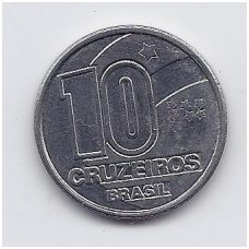 BRAZIL 10 CRUZEIROS 1991 KM # 619 VF