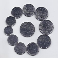 BRAZILIJA 1977 - 1985 m. 11 monetų rinkinys BRAZILIJA 1977 - 1985 m. 11 monetų rinkinys