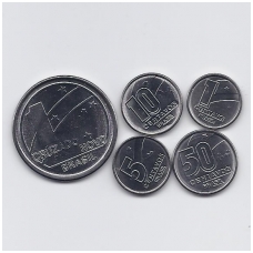 BRAZILIJA 1989 - 1990 m. 5 monetų komplektas