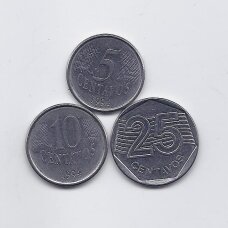 BRAZILIJA 1994 m. 3 monetų rinkinys BRAZILIJA 1994 m. 3 monetų rinkinys