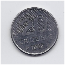 BRAZIL 20 CRUZEIROS 1982 KM # 593.1 VF